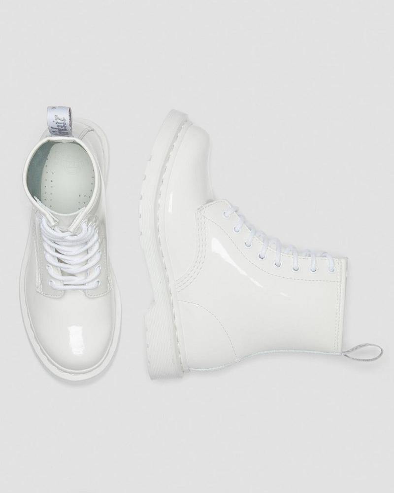 Dr Martens 1460 Mono Lak Læder Snørestøvler Dame Hvide | DK 169MQZ